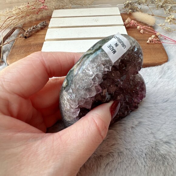 Gorgeous Raw Amethyst Heart Cluster from Uruguay - Picture 4 of 6